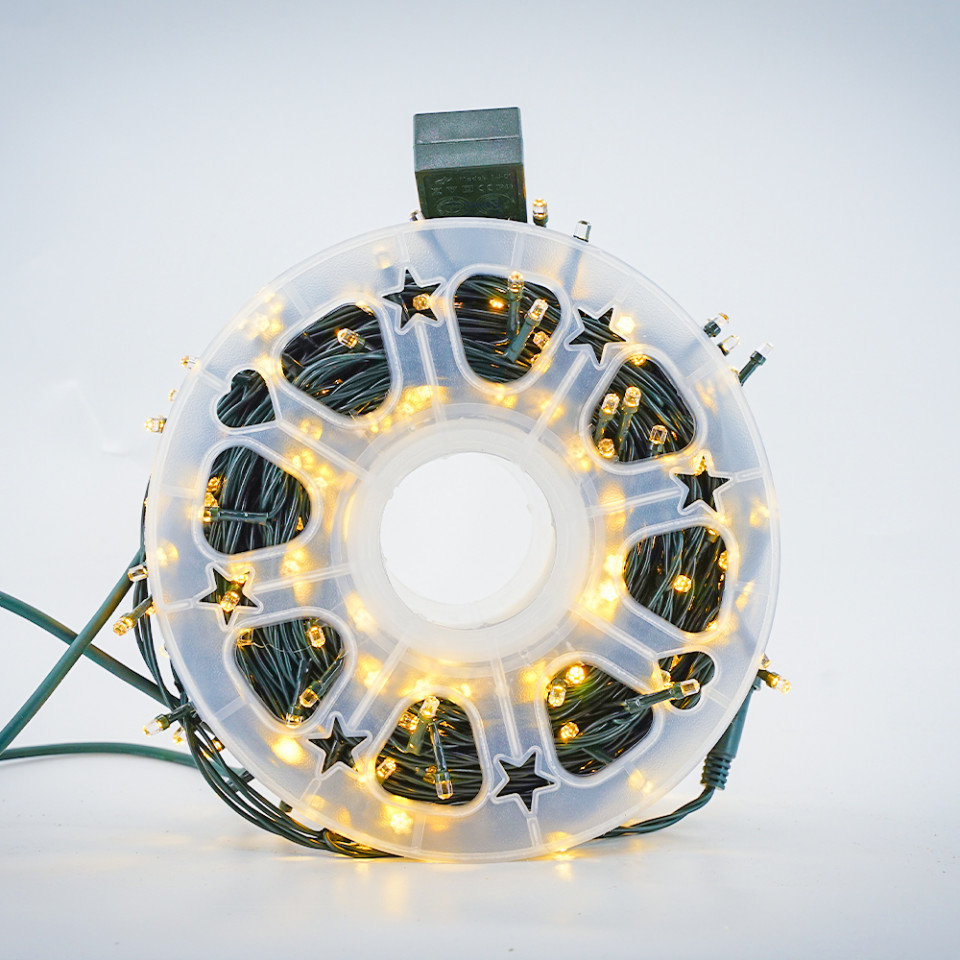Instalatie rola 50 metri, 300 LED, Alb cald