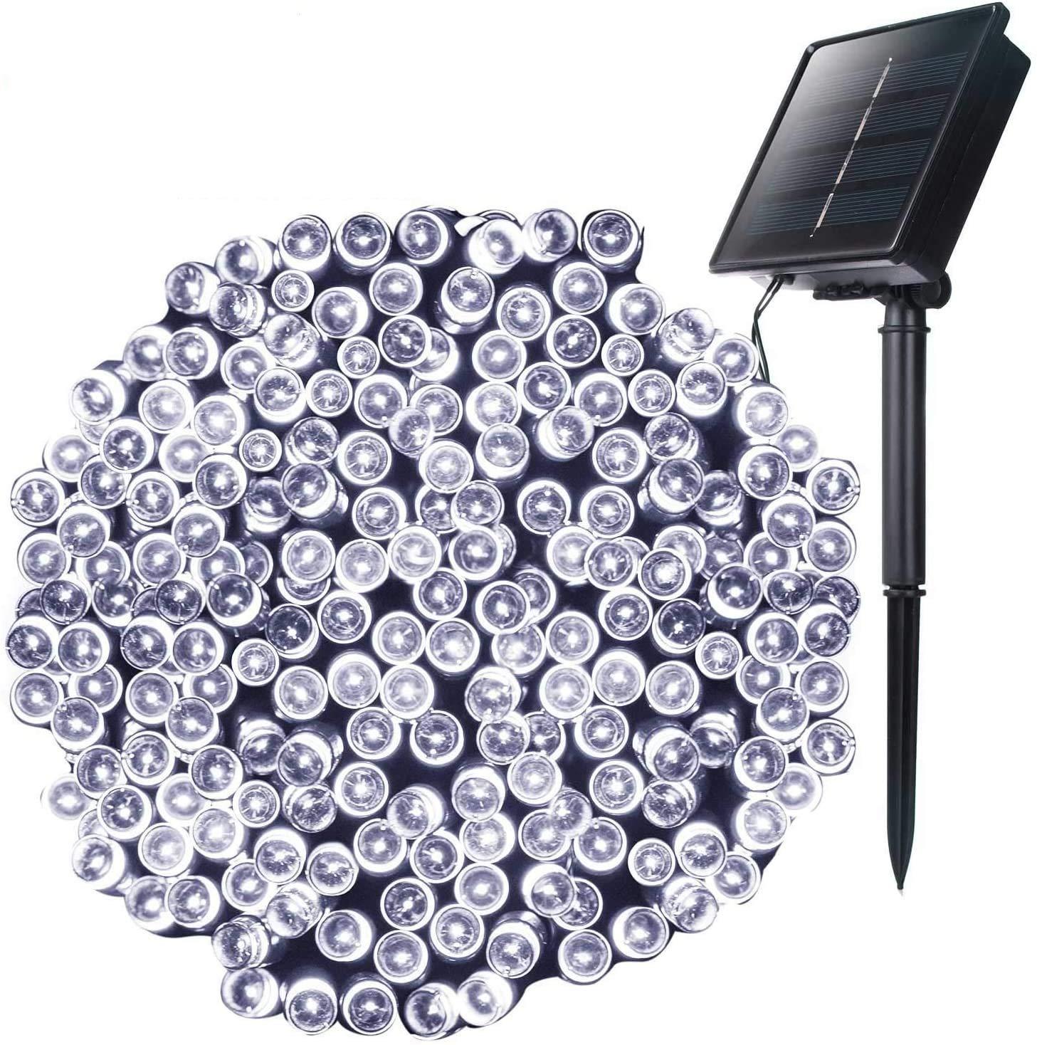 Instalatie solara 300 LED, 30 metri, Alb rece