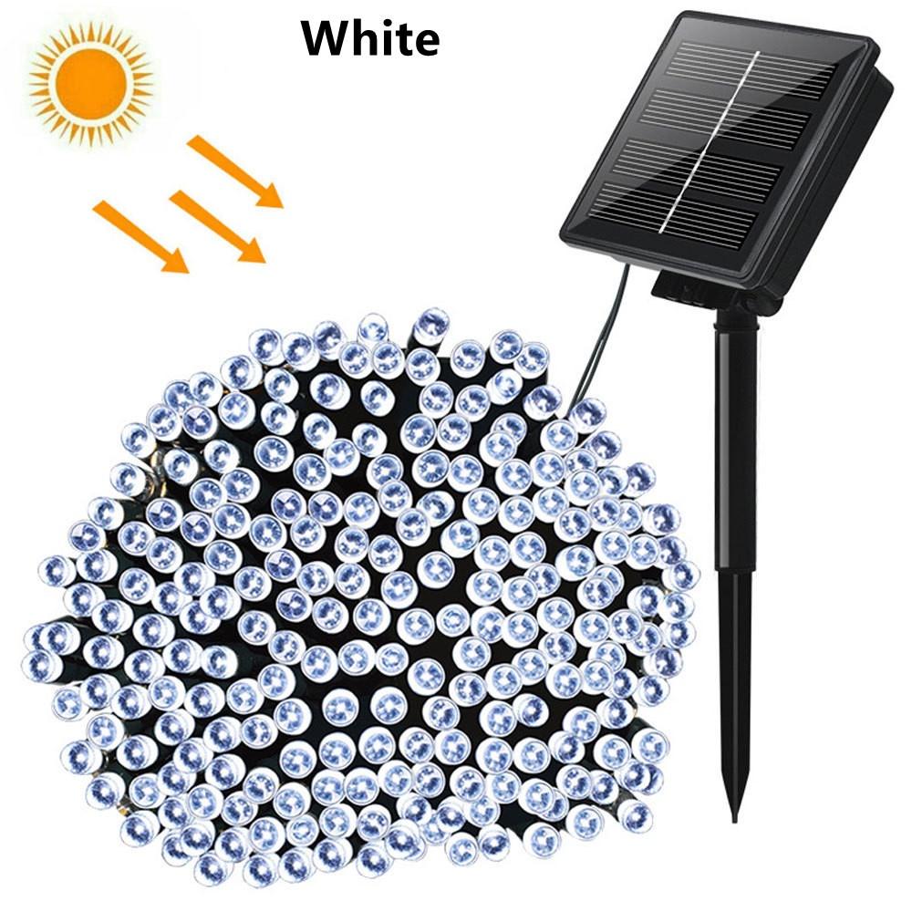 Instalatie solara 300 LED, 30 metri, Alb rece