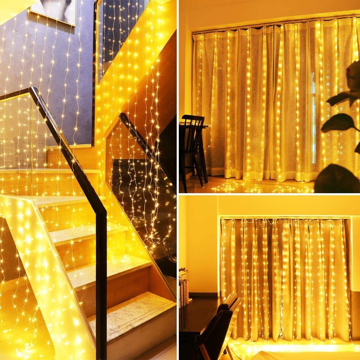 Instalatie luminoasa 3x3 Metri, 300 LED, Alb cald