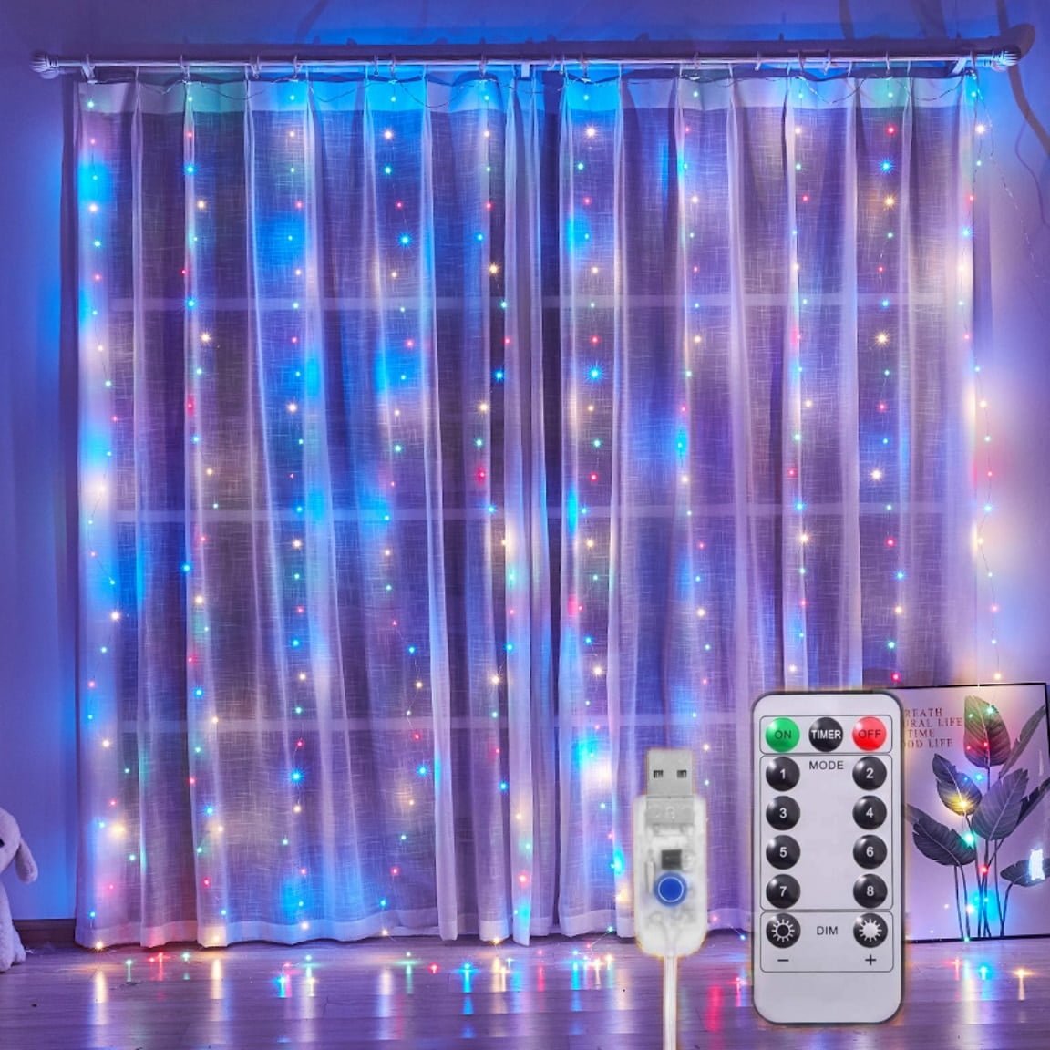 Instalatie luminoasa 3x3 Metri, 300 LED, Multicolor