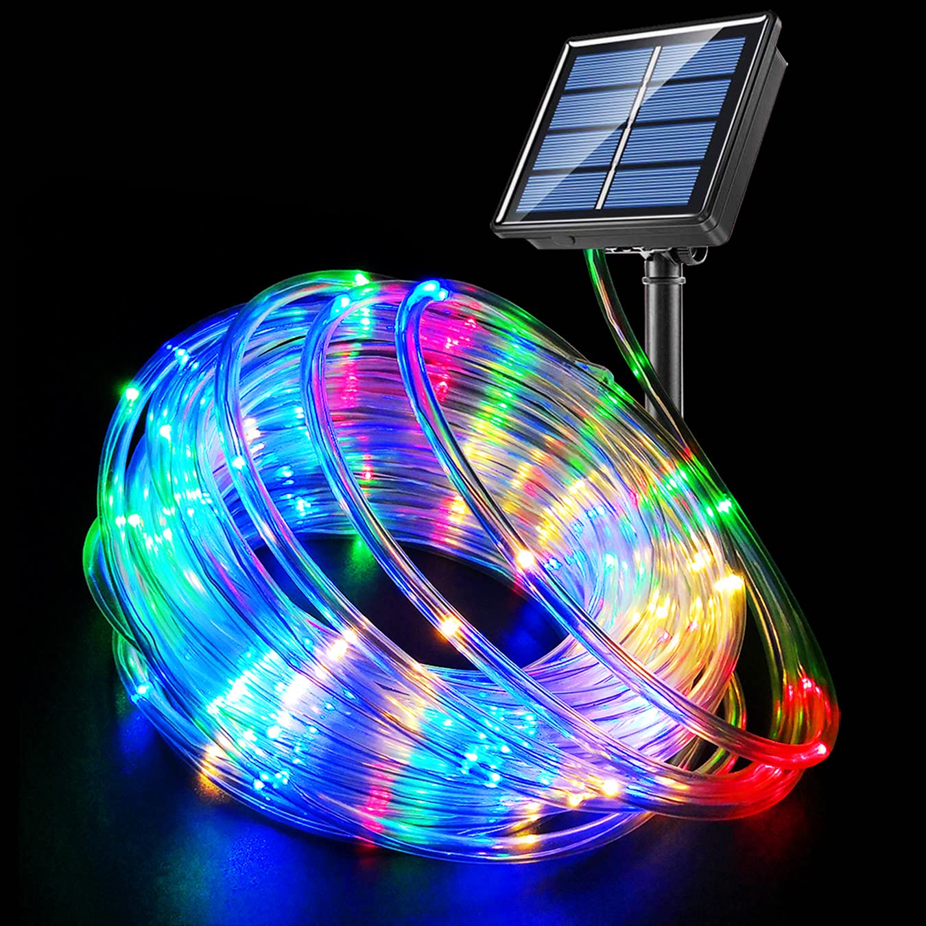 Furtun luminos LED cu incarcare solara, 10 Metri, Multicolor