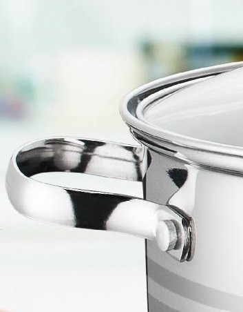 Set 3 oale mari cu capac, Inox, 16/18/20 cm