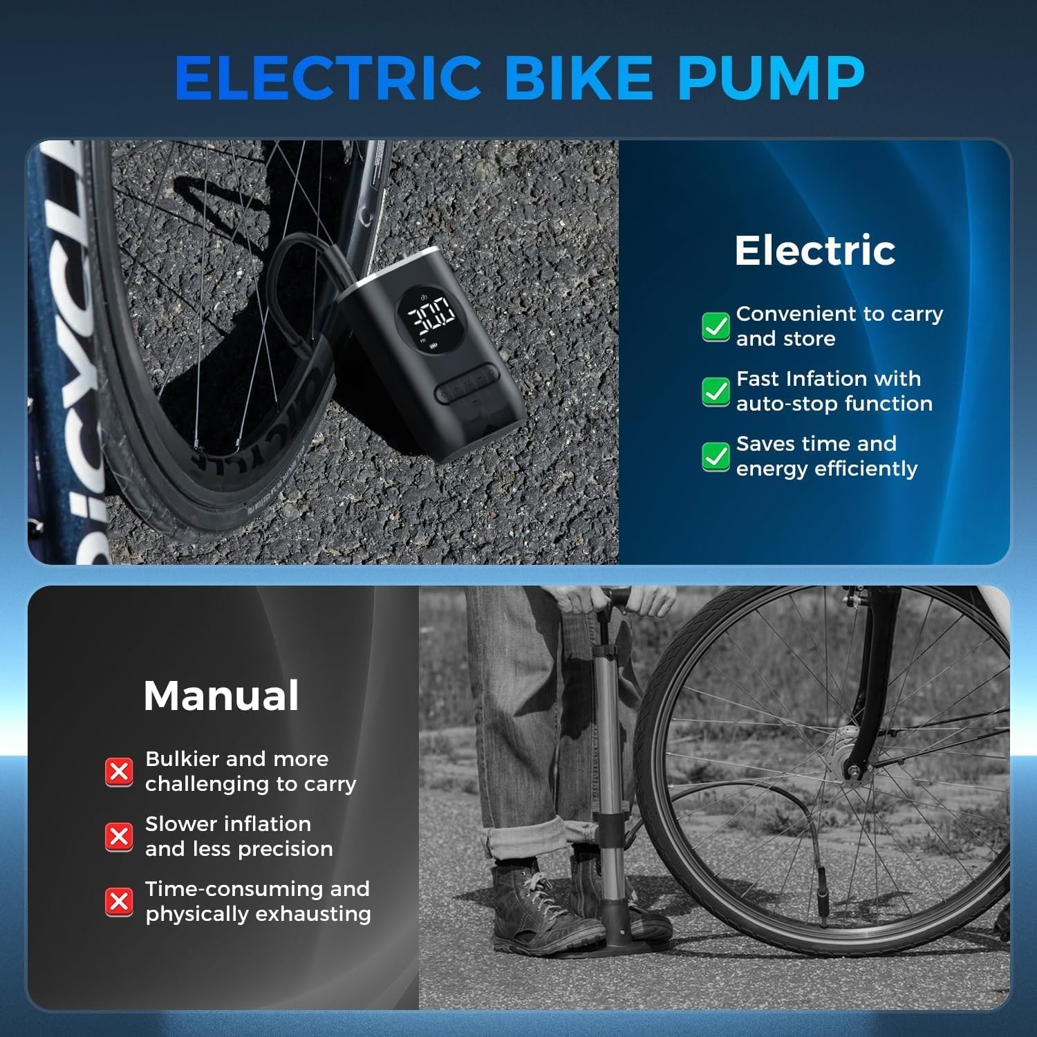 Compresor electric, portabil, 4 adaptoare, 11 bari