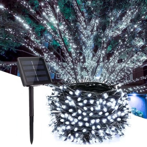 Instalatie solara Alb rece, pentru exterior - 500 LED