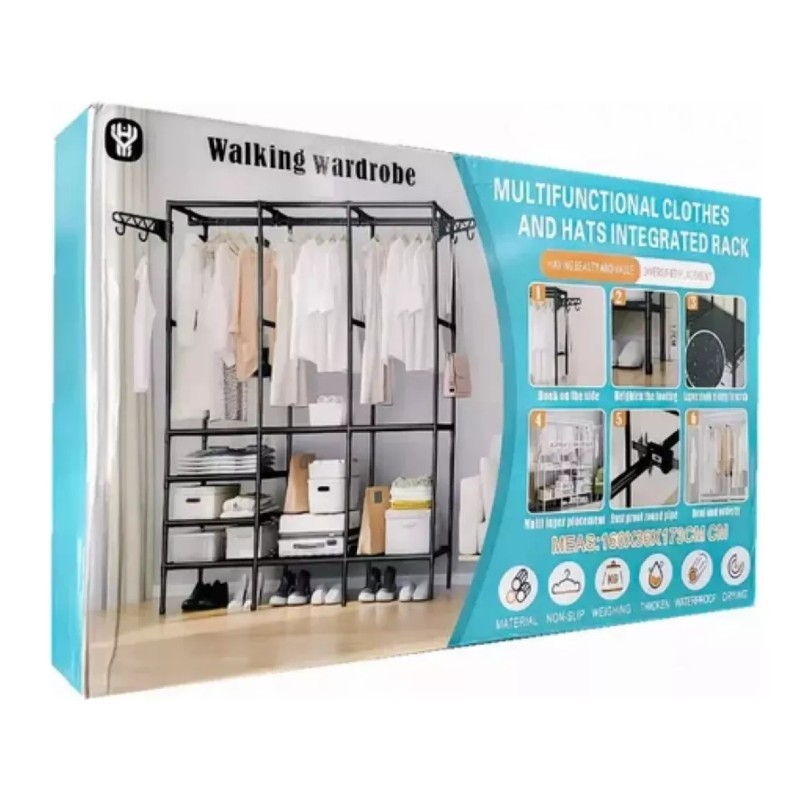 Umeras dublu cu rafturi, 173 x 36 x 160 cm, Alb