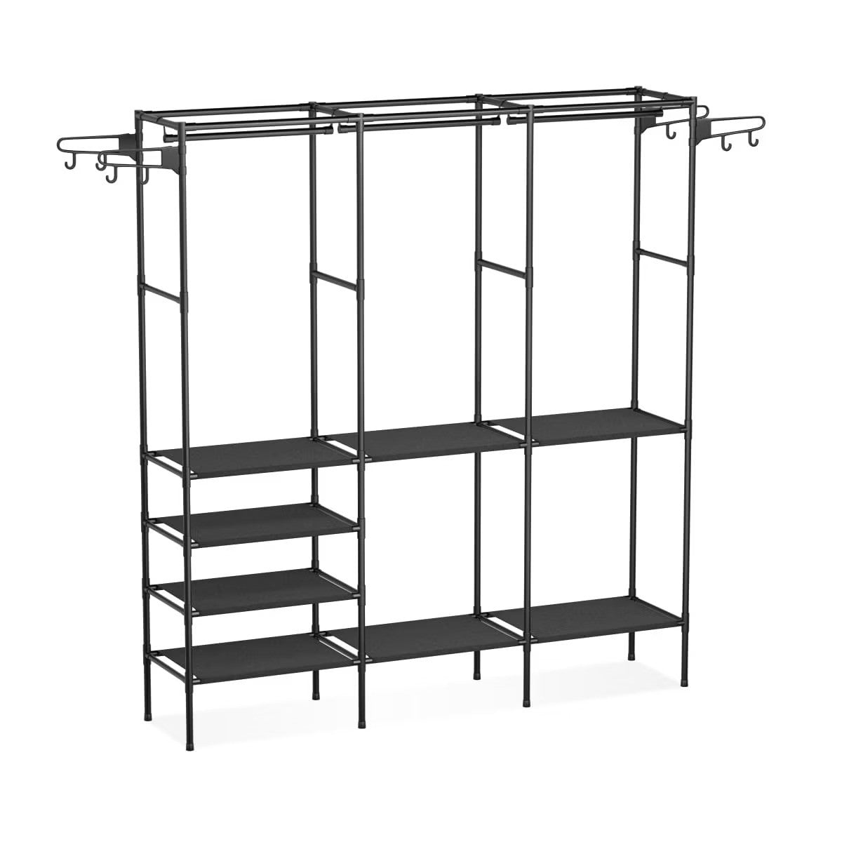 Umeras dublu cu rafturi, 173 x 36 x 160 cm, Alb