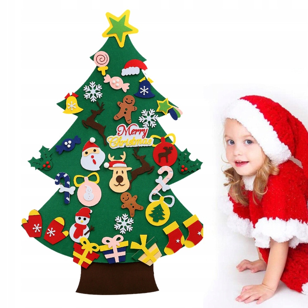 Brad din fetru cu instalatie LED pentru Craciun