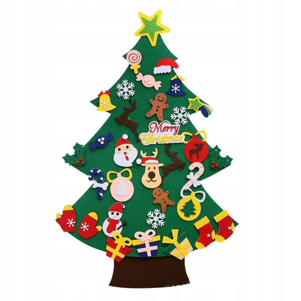 Brad din fetru cu instalatie LED pentru Craciun