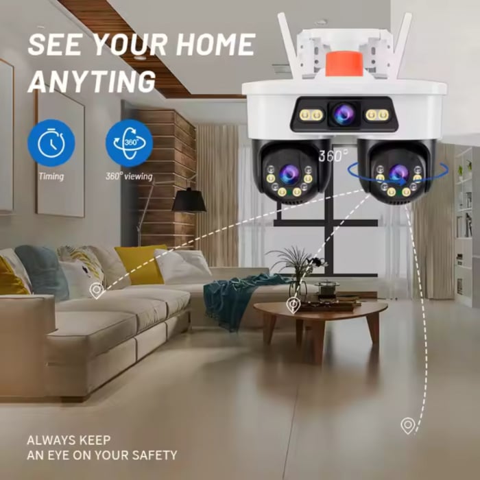 Camera Supraveghere WiFi Jortan 3 Lentile, 9MP, Dual Head