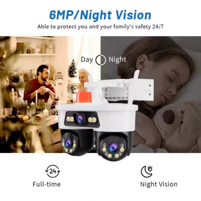 Camera Supraveghere WiFi Jortan 3 Lentile, 9MP, Dual Head