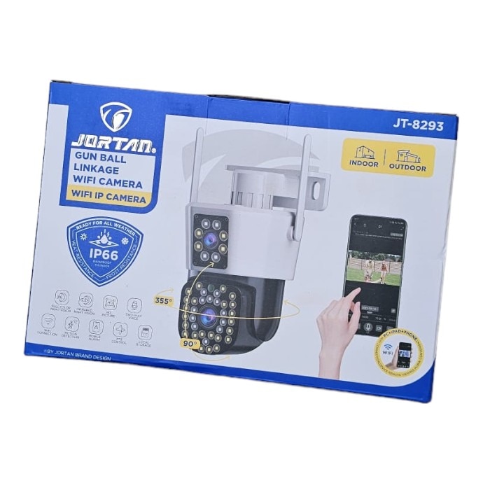 Camera Dubla WiFi Jortan 8293, 6MP, Full HD 4K, Detectare Miscare
