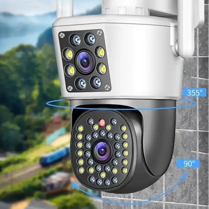 Camera Dubla WiFi Jortan 8293, 6MP, Full HD 4K, Detectare Miscare