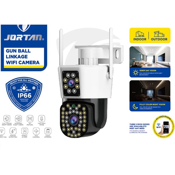 Camera Dubla WiFi Jortan 8293, 6MP, Full HD 4K, Detectare Miscare
