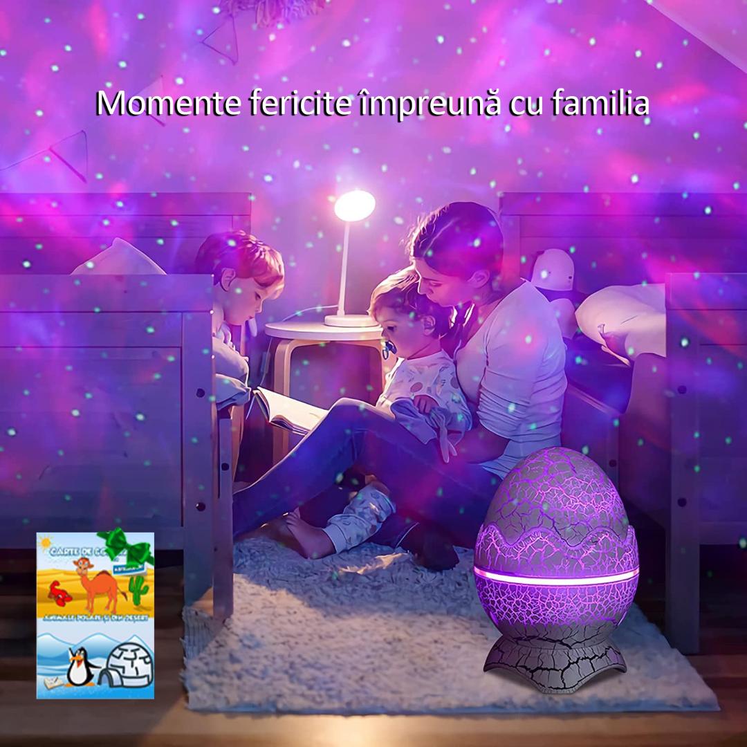 Lampa veghe copii cu Proiectie stele - Ou de dinozaur