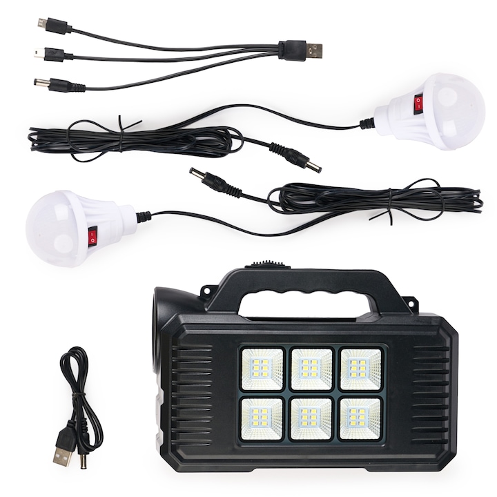 Kit iluminat solar GD-8077, proiector multifunctional