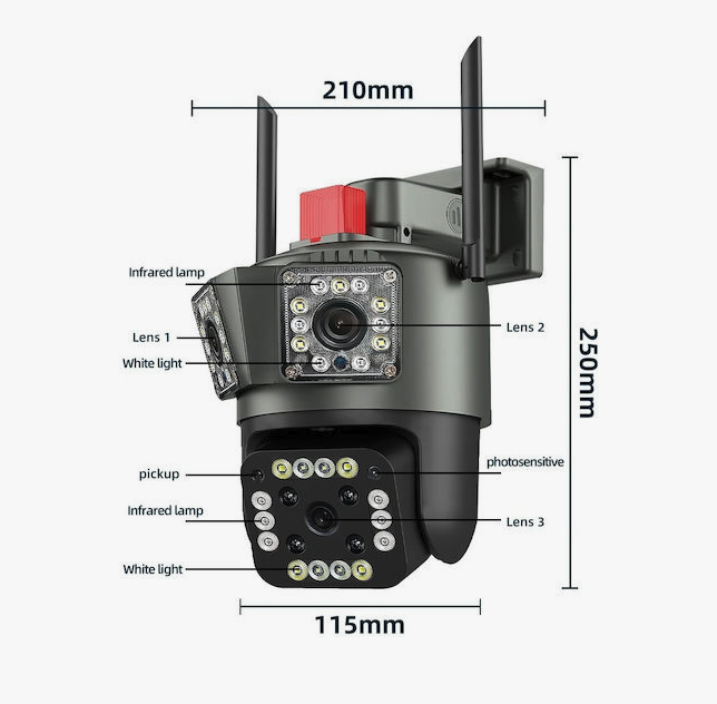 Camera Video de Supraveghere ACP Triple IP Full HD 1080p
