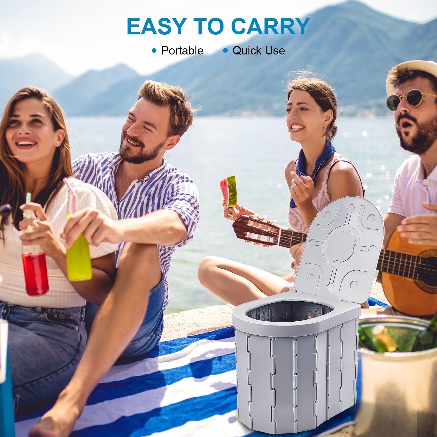 Toaleta portabila pliabila pentru camping sau rulote