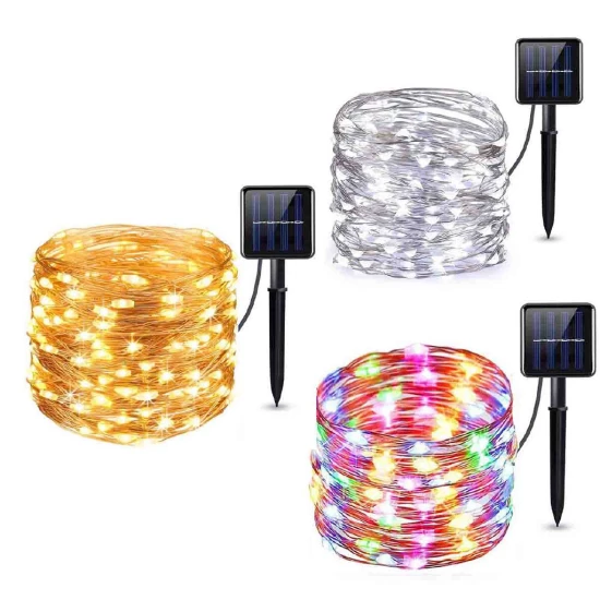 Instalatie solara 300 LED, 30 metri, telecomanda