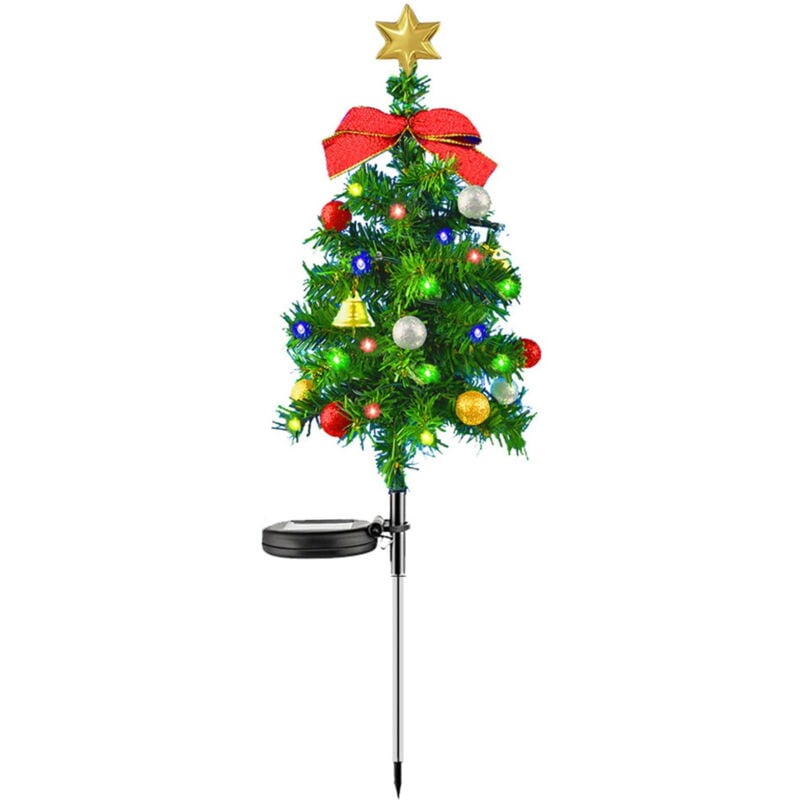 Set 4 x Lampa solara LED de Craciun, brad impodobit 68 cm