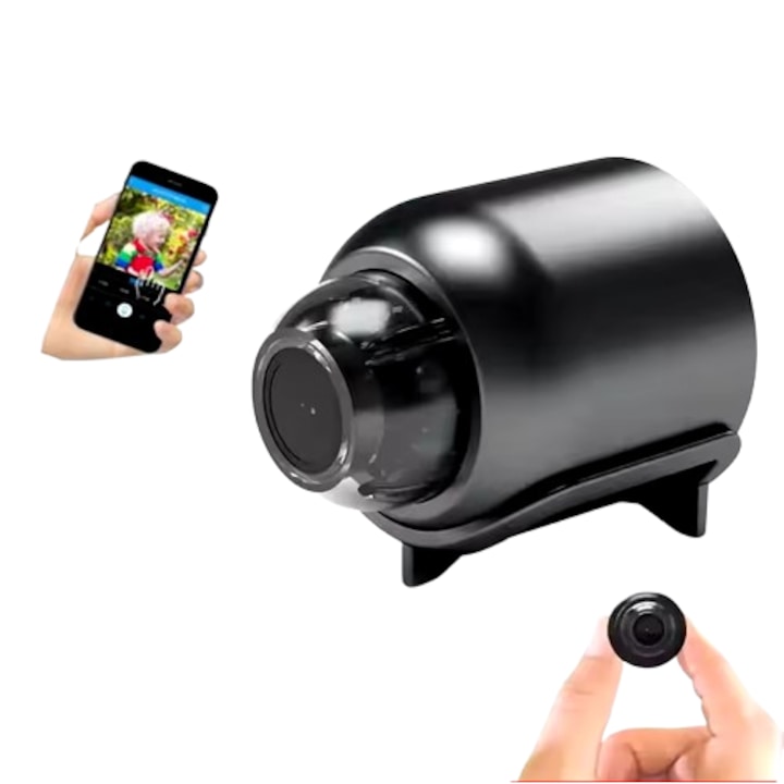 Mini camera Wi-Fi, Night vision, 1080p, Ascultare in timp real