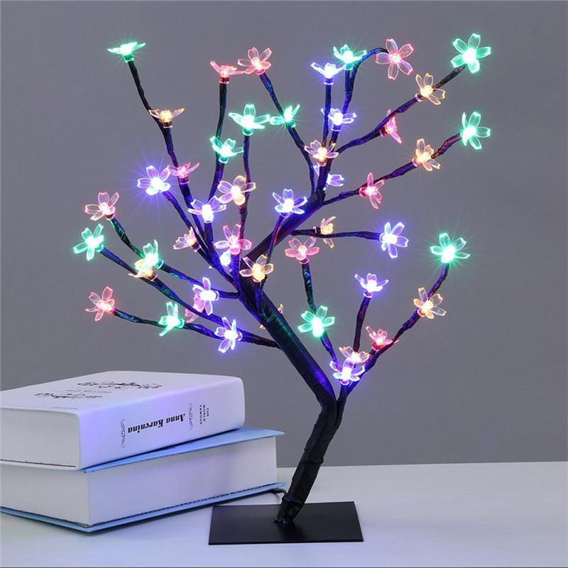 Copac decorativ cu flori de cires, 24 LED