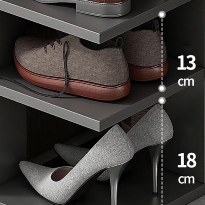 Etajera din lemn, pantofar, 7 etaje, 13 polite, inaltime 97 cm