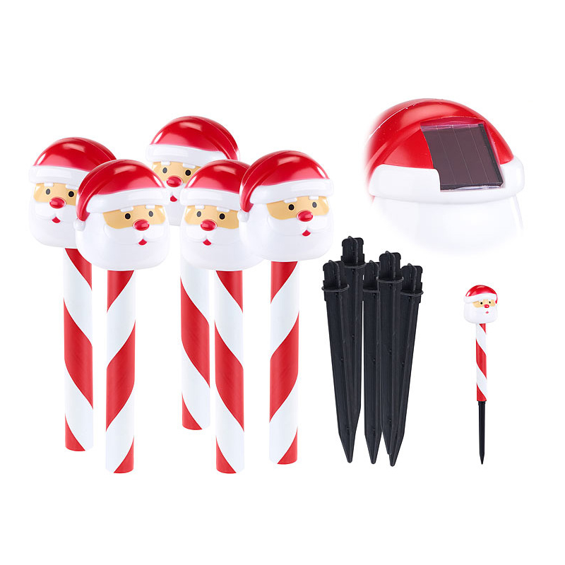 Set 3 x Felinar Solar Stick, Mos Craciun 36 cm