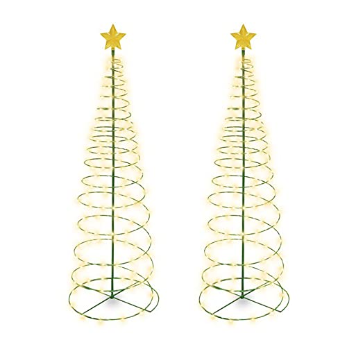 Set 2 x Decoratiune solara 85 cm, Brad cu stea