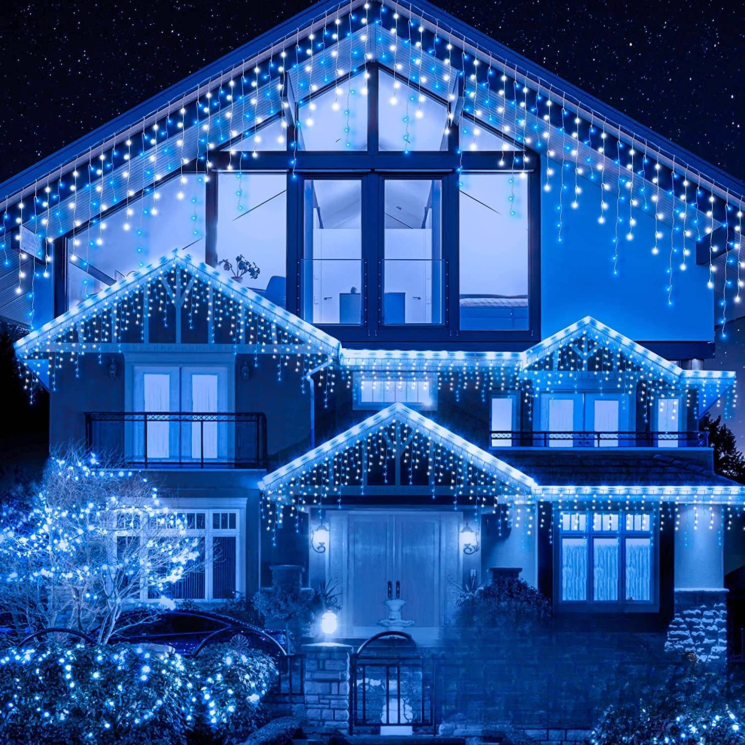 Instalatie franjuri, 4 metri, 100 LED, Albastru