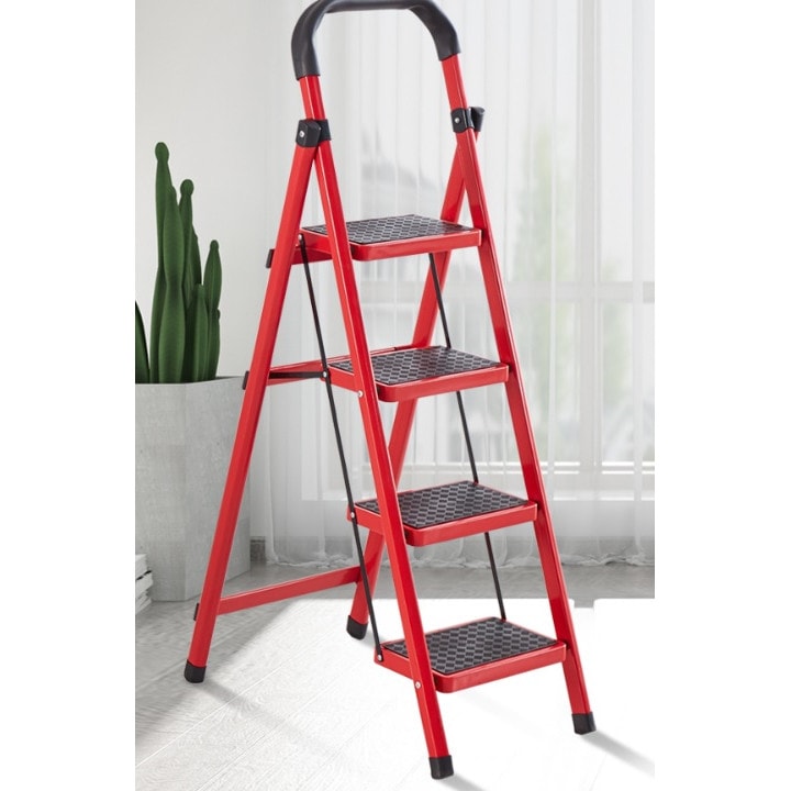 Scara pliabila din metal, 4 trepte late, 150 kg
