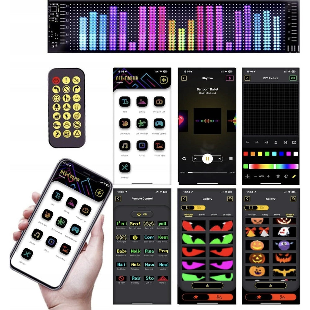 Banda LED RGB Devil Eye, Aplicatie, Telecomanda, Kit montaj inclus