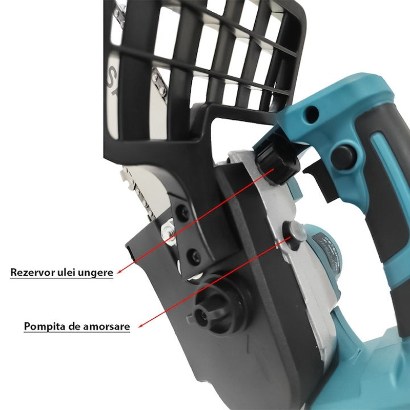 Drujba electrica 900 W, Lama 30 cm, 2 Acumulatori 68V, Ungere Automata