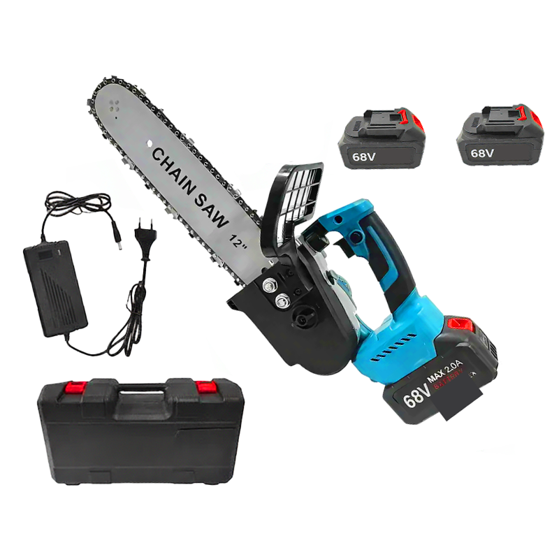 Drujba electrica 900 W, Lama 30 cm, 2 Acumulatori 68V, Ungere Automata