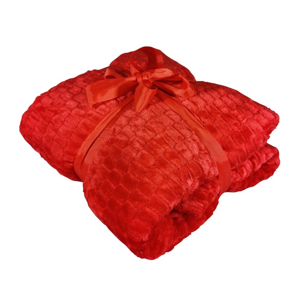 Patura super pufoasa Baycal Jo-jo, 200 x 230 cm, Rosu deschis