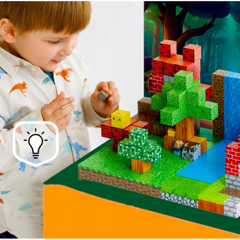 Set 140 de cuburi magnetice Mine Craft