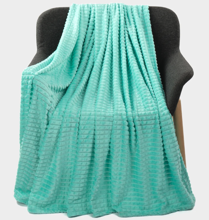 Patura super pufoasa Baycal Jo-jo, 200 x 230 cm, Albastru Bleu