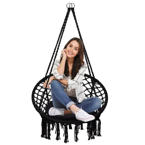 Hamac cocon - scaun suspendabil, Negru