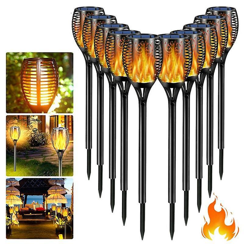 Set 4 x Lampa solara tip torta cu efect flacara, 50 cm