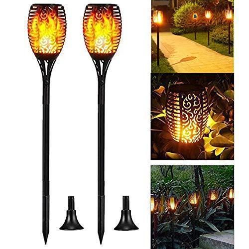Set 4 x Lampa solara tip torta cu efect flacara, 50 cm