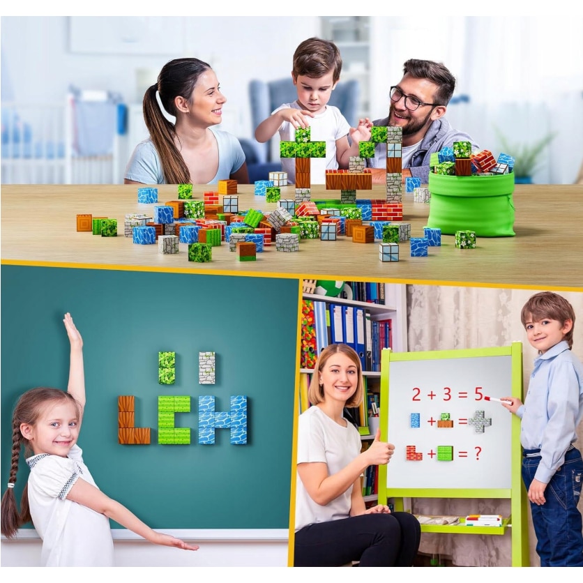 Set 140 cuburi magnetice Mine Craft