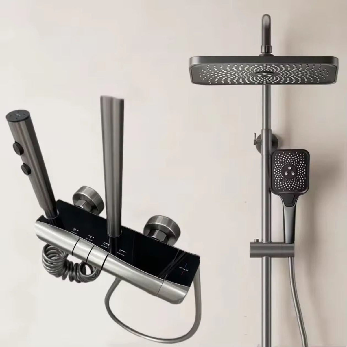 Coloana Dus Smart, 4 functii, butoane Piano, negru