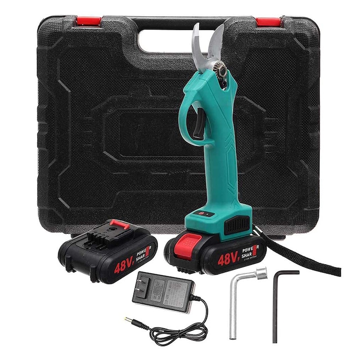 Foarfeca electrica de gradina cu 2 acumulatori 48 V