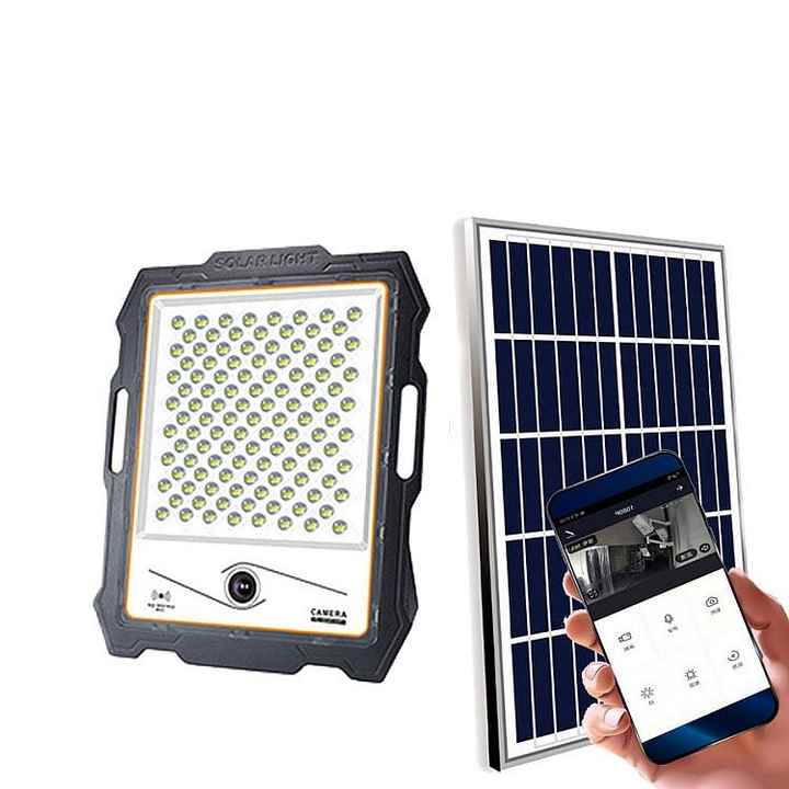 Proiector 400 W cu panou solar si camera de supraveghere