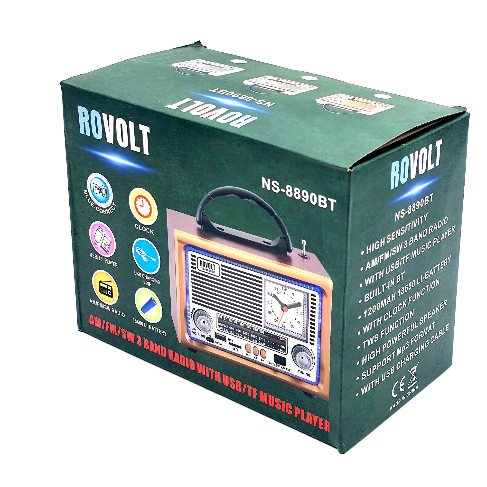 Radio ROVOLT NS - 8890BT, FM/AM/SW, Bluetooth