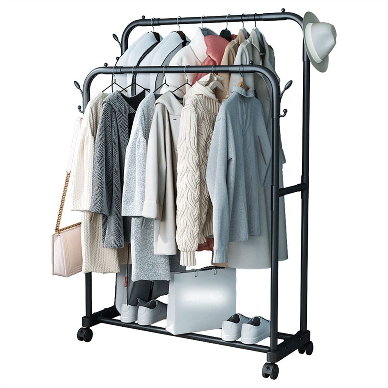 Organizator mobil dublu pentru haine