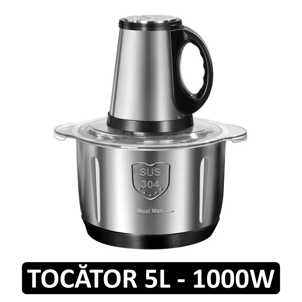 Tocator electric din Inox, capacitate 5 Litri, 500 W, 5 lame
