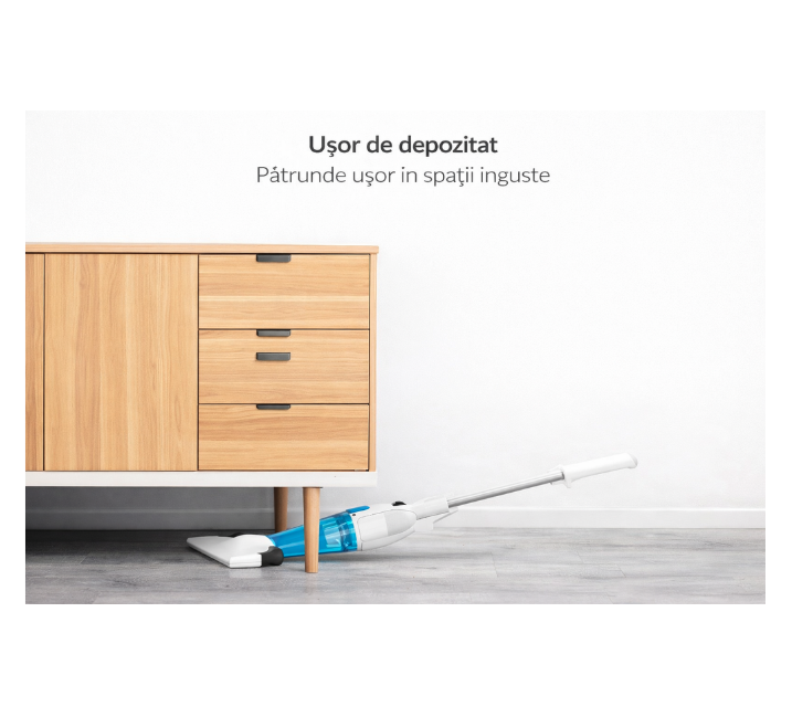 Aspirator vertical 600W, filtru HEPA, fara sac, 0.8 Litri