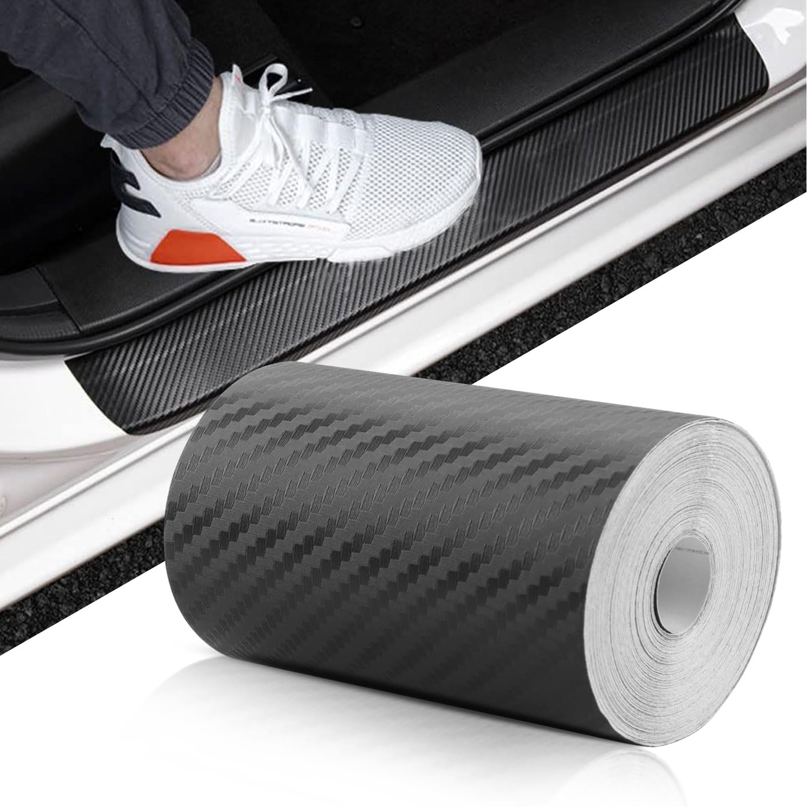 Set 2 x Folie de protectie carbon 3D, rola 10 cm x 5 M, Negru mat