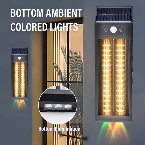 Set 2 x Lampa solara cu senzor de miscare, 18W, 1200 LM